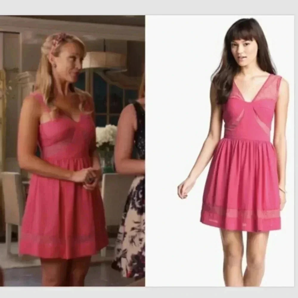 Max and Cleo Womens Cocktail Pink Mesh Cut Out Sleeveless Dress - Hart of Dixie
